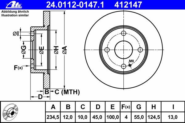 Тормозной диск ATE 24.0112-0147.1