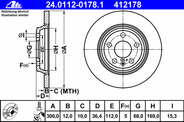 Тормозной диск ATE 24011201781
