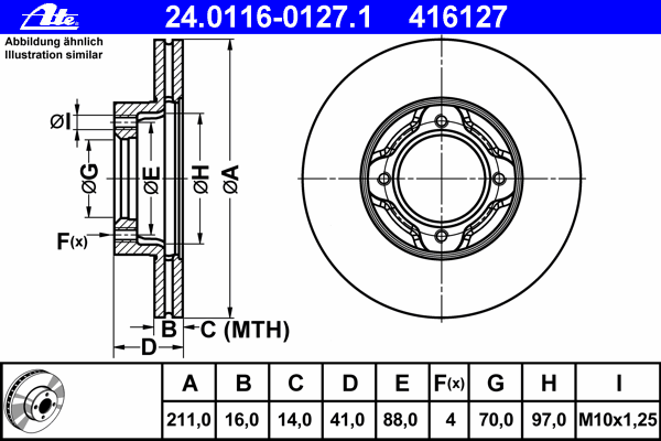 Тормозной диск ATE 24.0116-0127.1