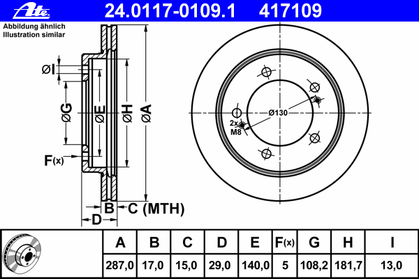 Тормозной диск ATE 24.0117-0109.1