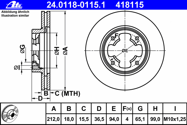 Тормозной диск ATE 24.0118-0115.1
