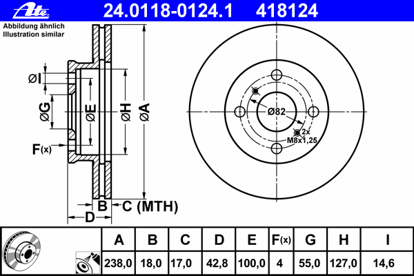 Тормозной диск ATE 24.0118-0124.1