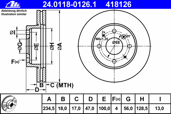 Тормозной диск ATE 24.0118-0126.1