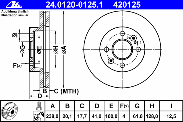 Тормозной диск ATE 24.0120-0125.1