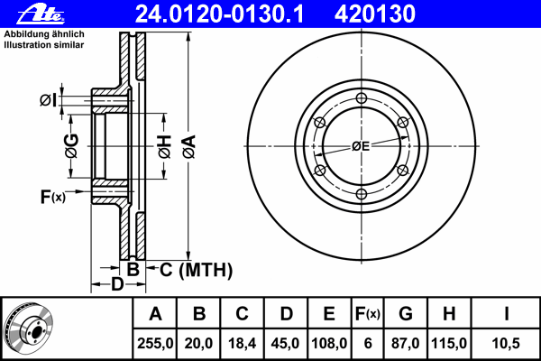 Тормозной диск ATE 24.0120-0130.1