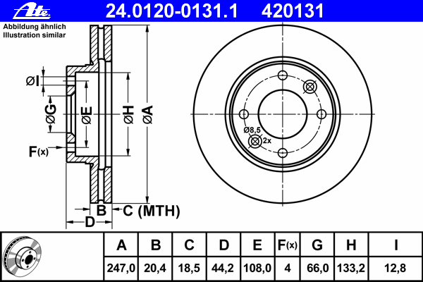 Тормозной диск ATE 24.0120-0131.1