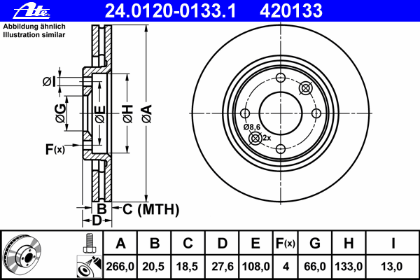 Тормозной диск ATE 24.0120-0133.1
