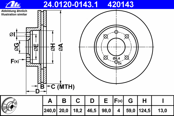 Тормозной диск ATE 24.0120-0143.1