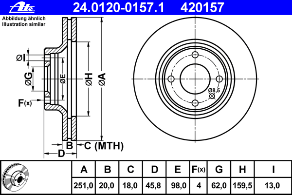 Тормозной диск ATE 24.0120-0157.1