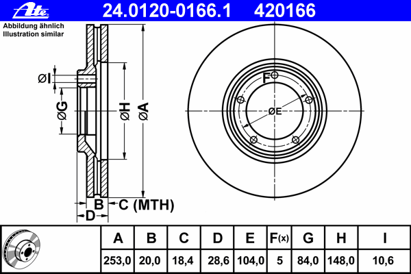 Тормозной диск ATE 24.0120-0166.1