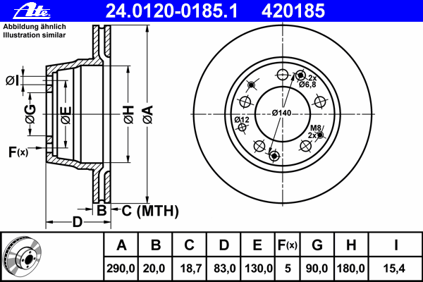 Тормозной диск ATE 24.0120-0185.1