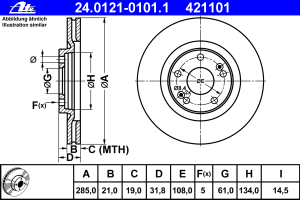 Тормозной диск ATE 24.0121-0101.1