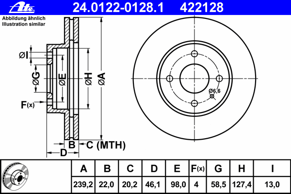 Тормозной диск ATE 24.0122-0128.1