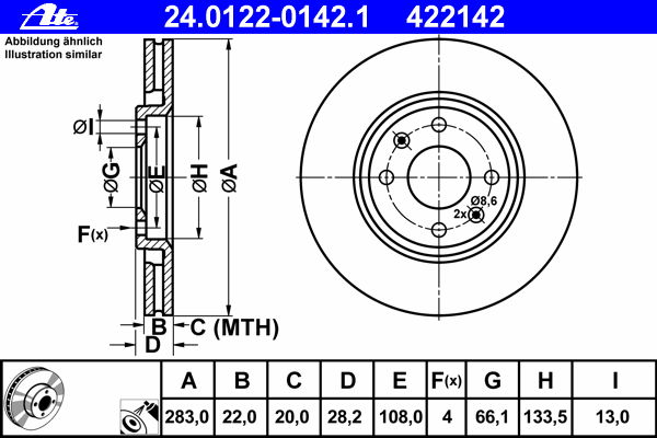 Тормозной диск ATE 24012201421