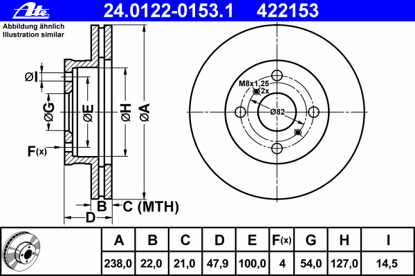 Тормозной диск ATE 24.0122-0153.1