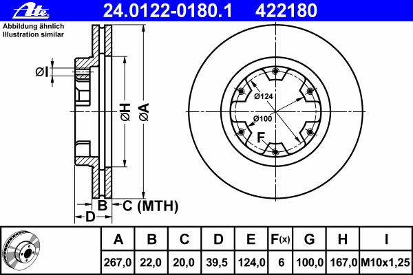 Тормозной диск ATE 24012201801