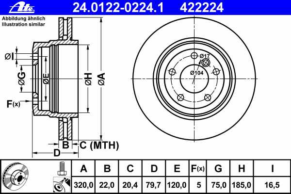 Тормозной диск ATE 24.0122-0224.1