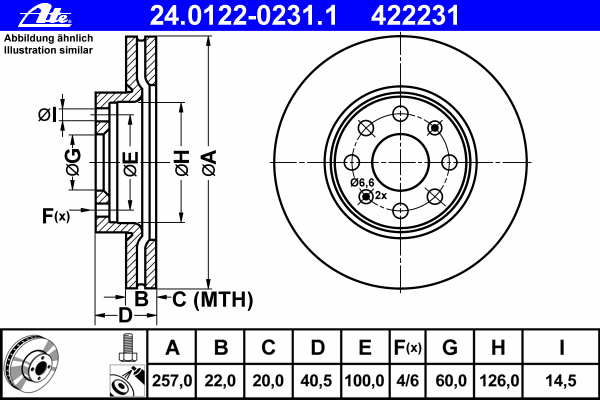 Тормозной диск ATE 24.0122-0231.1