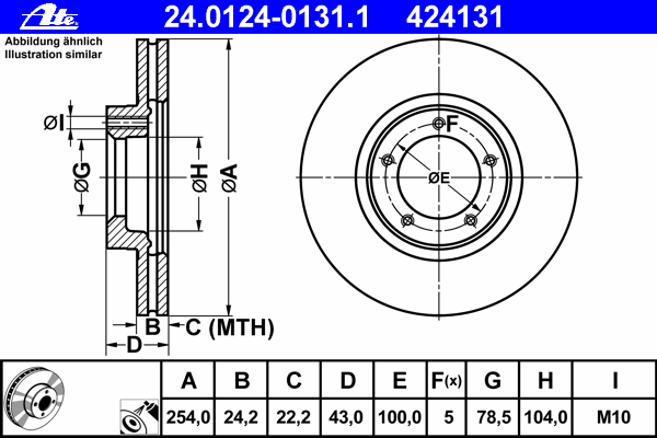 Тормозной диск ATE 24.0124-0131.1