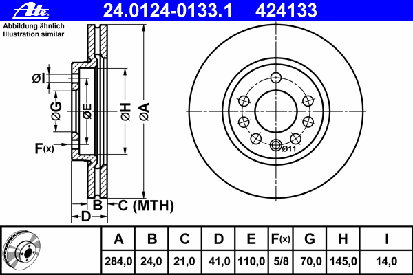 Тормозной диск ATE 24.0124-0133.1