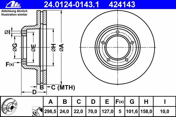 Тормозной диск ATE 24.0124-0143.1