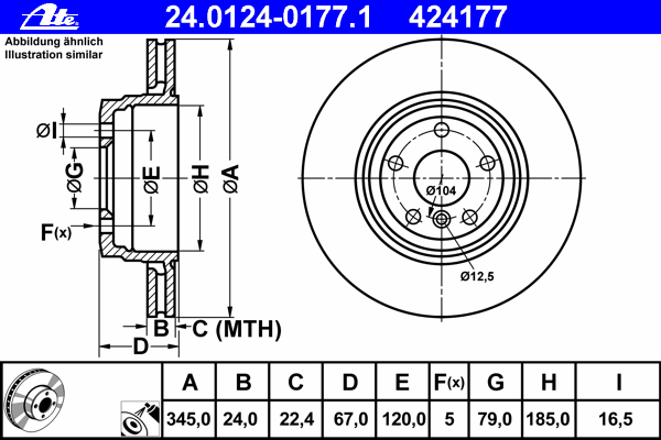 Тормозной диск ATE 24012401771