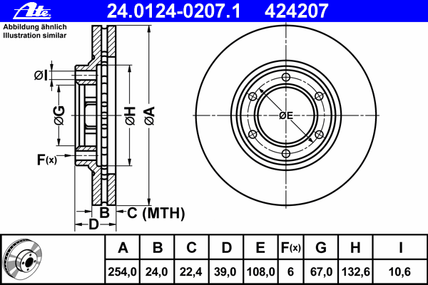 Тормозной диск ATE 24.0124-0207.1