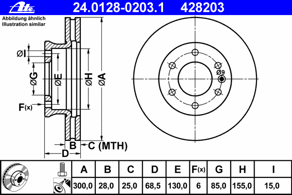 Тормозной диск ATE 24.0128-0203.1