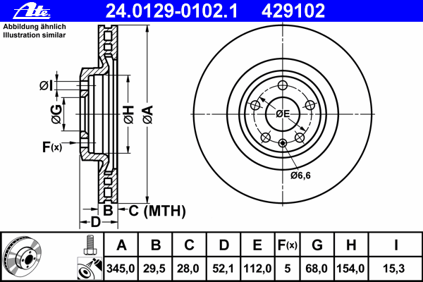 Тормозной диск ATE 24.0129-0102.1