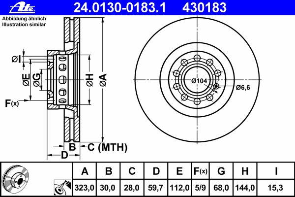 Тормозной диск ATE 24.0130-0183.1