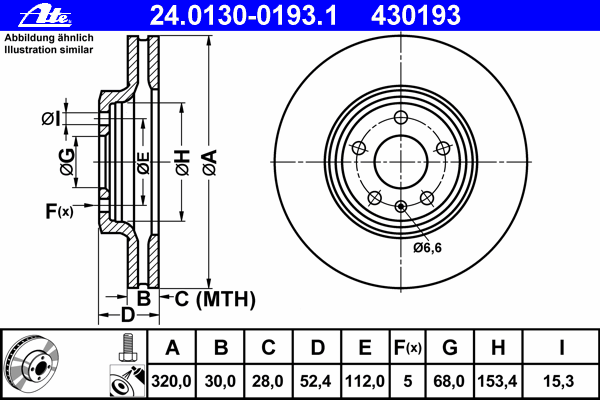 Тормозной диск ATE 24.0130-0193.1