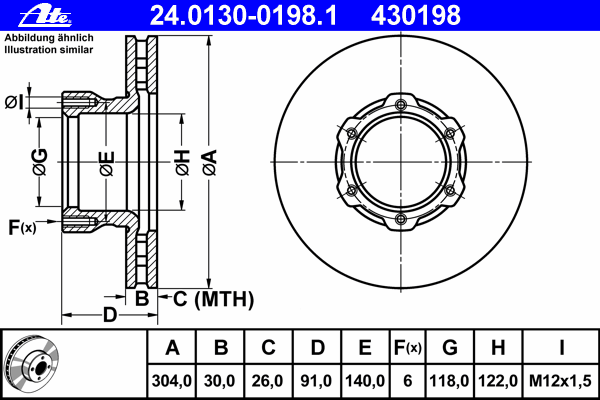 Тормозной диск ATE 24.0130-0198.1