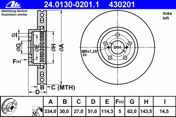 Тормозной диск ATE 24013002011