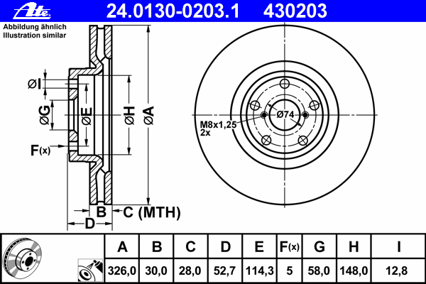 Тормозной диск ATE 24.0130-0203.1