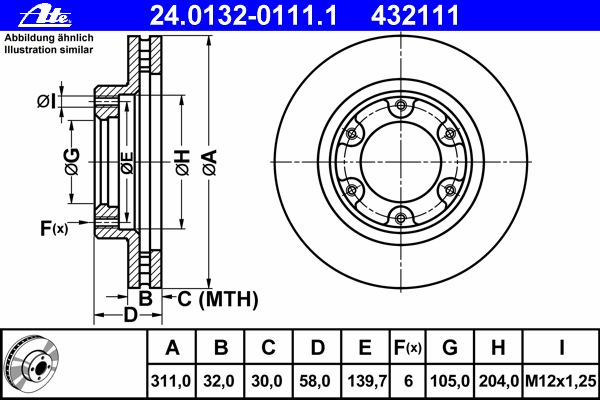 Тормозной диск ATE 24.0132-0111.1