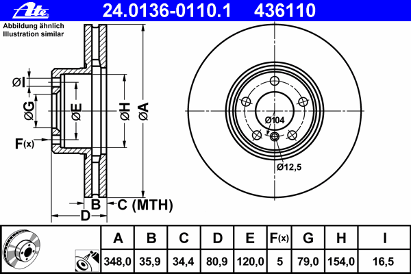 Тормозной диск ATE 24.0136-0110.1