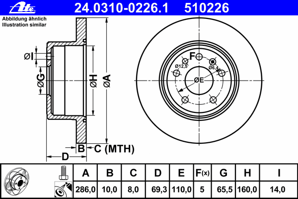 Тормозной диск ATE 24.0310-0226.1