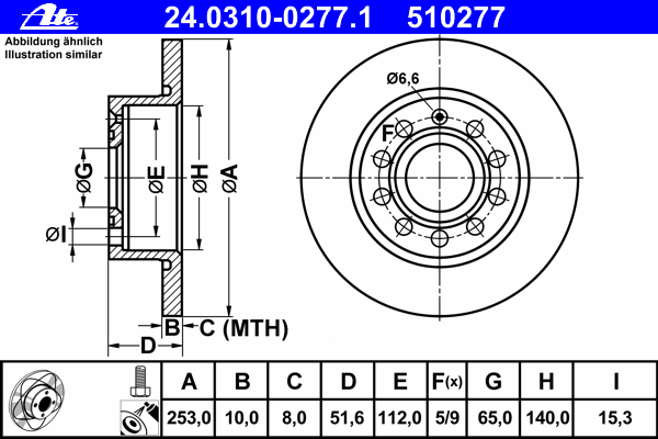 Тормозной диск ATE 24.0310-0277.1