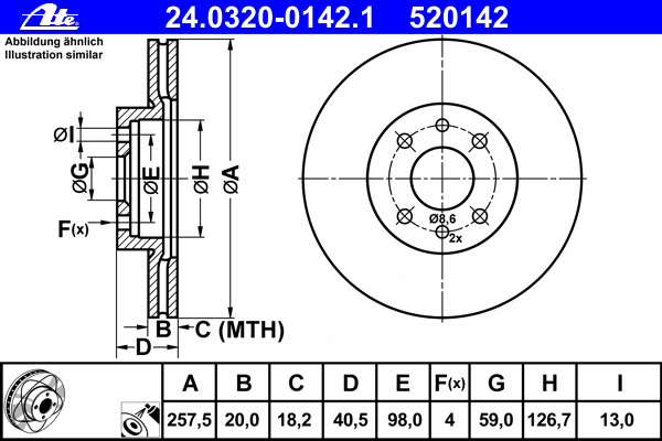 Тормозной диск ATE 24.0320-0142.1
