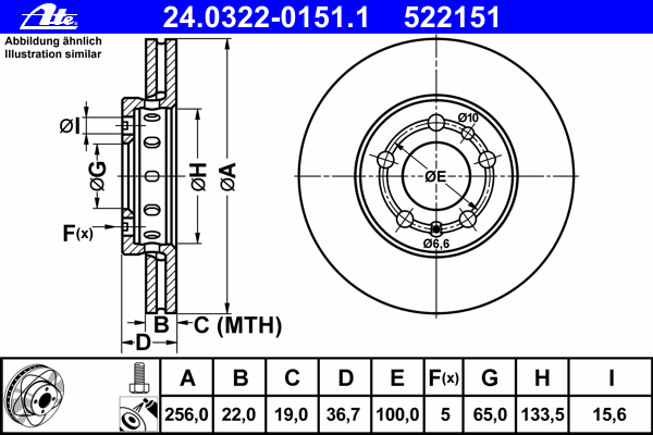Тормозной диск ATE 24032201511