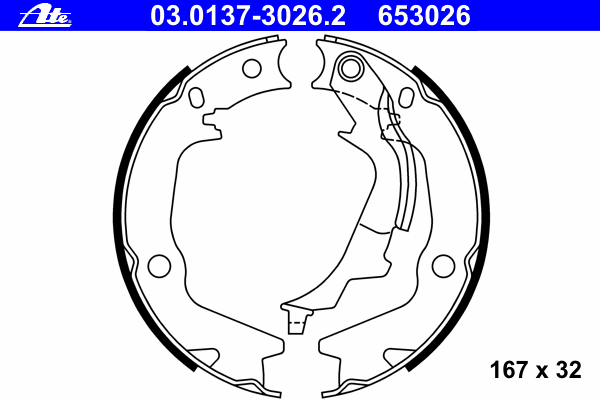 Комплект тормозных колодок, стояночная тормозная система ATE 03.0137-3026.2