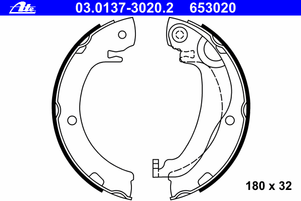 Комплект тормозных колодок, стояночная тормозная система ATE 03.0137-3020.2