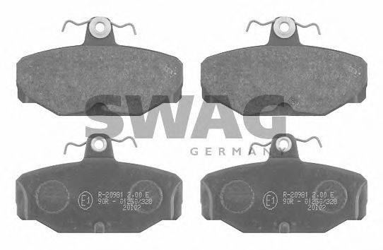 Комплект тормозных колодок, дисковый тормоз SWAG 50916169
