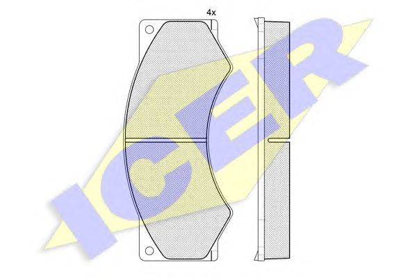 Комплект тормозных колодок, дисковый тормоз ICER 150765
