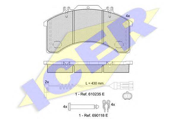 Комплект тормозных колодок, дисковый тормоз REMSA 49740