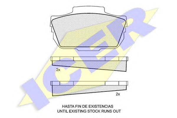 Комплект тормозных колодок, дисковый тормоз ICER 20136