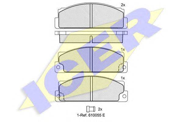 Комплект тормозных колодок, дисковый тормоз ICER 20647
