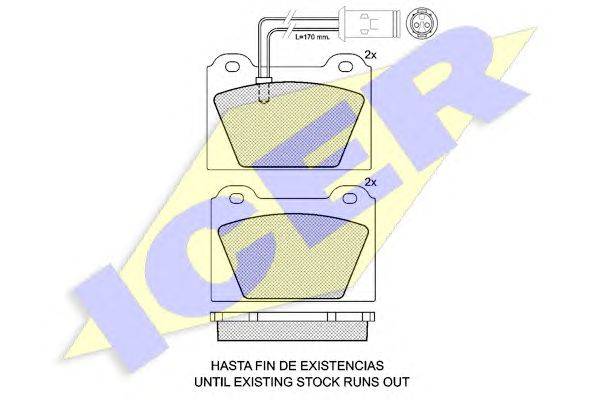 Комплект тормозных колодок, дисковый тормоз ICER 20761