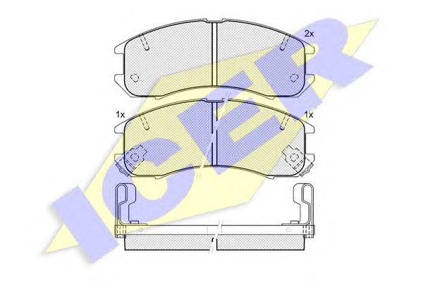 Комплект тормозных колодок, дисковый тормоз ICER 180795