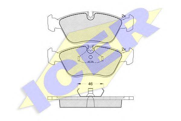 Комплект тормозных колодок, дисковый тормоз ICER 21274